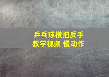 乒乓球横拍反手教学视频 慢动作